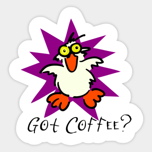 Bird needs Coffee Sticker